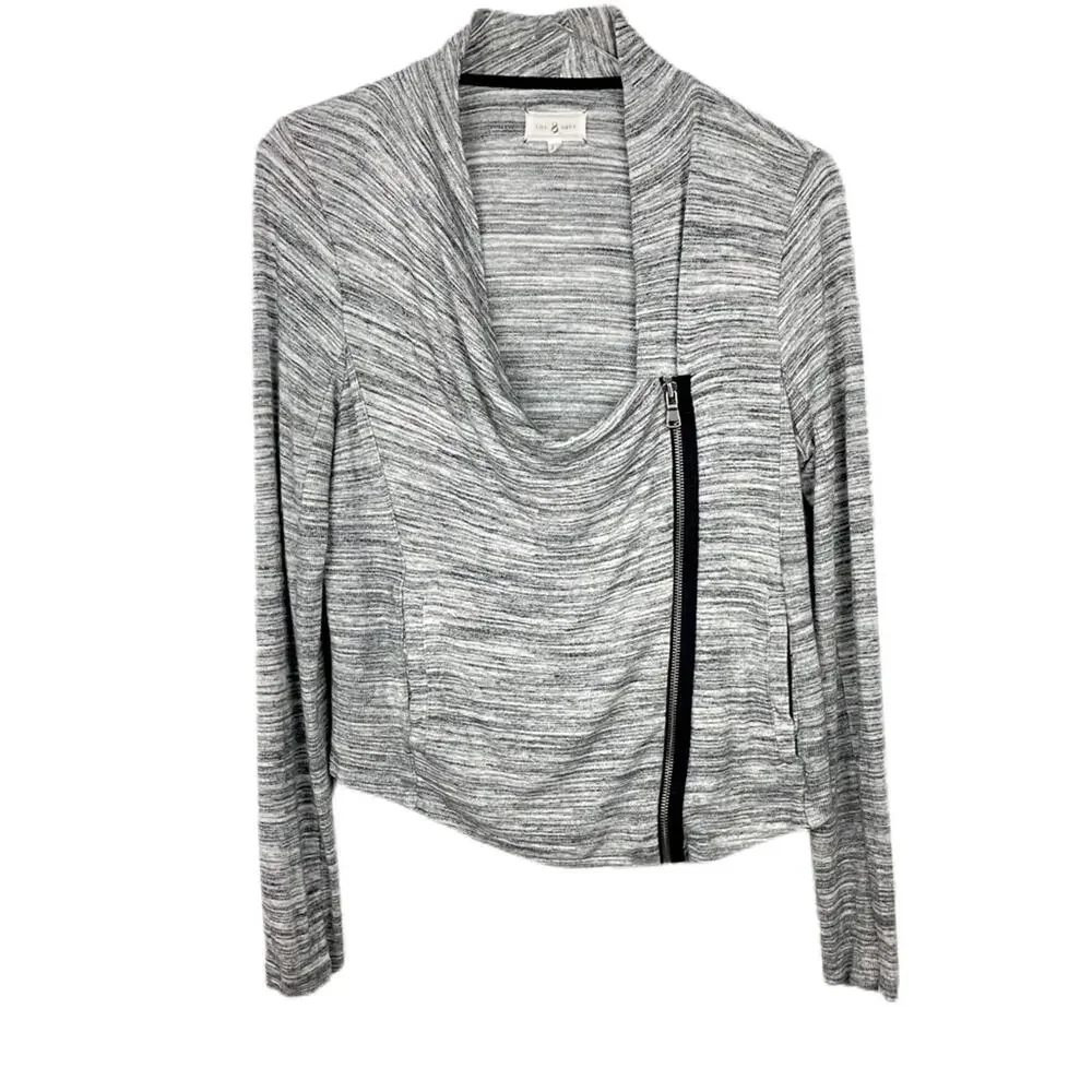 Lou & Grey Moto Zip Cardigan Jacket Sz M - Picture 1 of 6